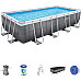 Басейн каркасний прямокутний Bestway Rack Pool, 488 x 244 x 122 см - сірий