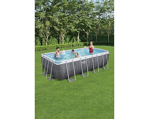 Басейн каркасний прямокутний Bestway Rack Pool, 488 x 244 x 122 см - сірий