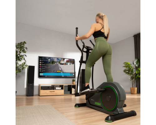 Орбітрек електромагнітний Hop-Sport HS-120C Prim чорно-зелений