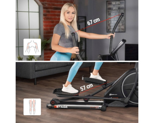 Орбітрек електромагнітний Hop-Sport HS-160CF Stage сірий