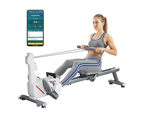 Веслувальний тренажер магнітний VEVOR сіро-білий