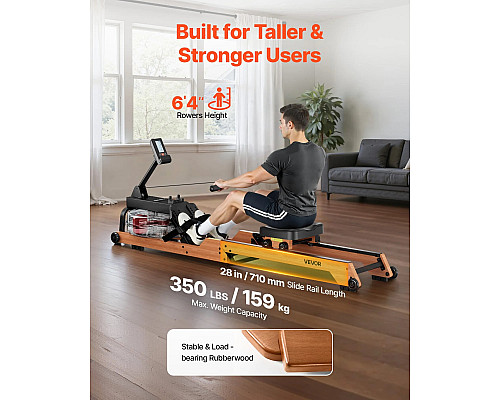 Веслувальний тренажер водний VEVOR, коричневий