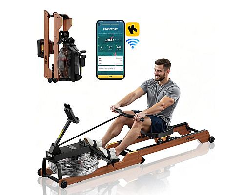 Веслувальний тренажер водний VEVOR, коричневий