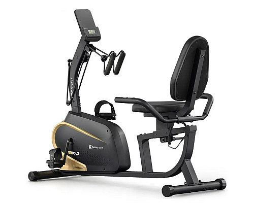 Велотренажер горизонтальний магнітний Hop-Sport HS-045L Volt чорно-золотистий