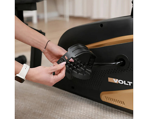 Велотренажер горизонтальний магнітний Hop-Sport HS-045L Volt чорно-золотистий