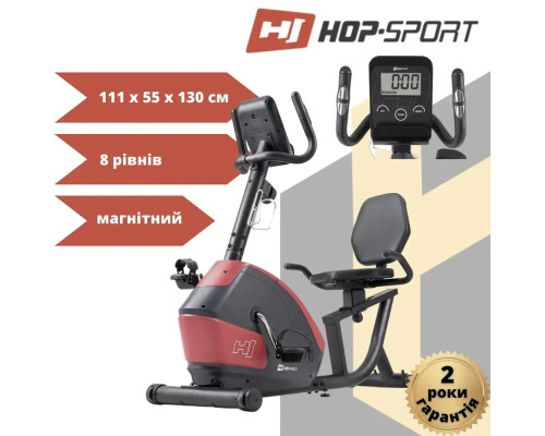 Горизонтальний велотренажер Hop-Sport HS-035L Solo червоний