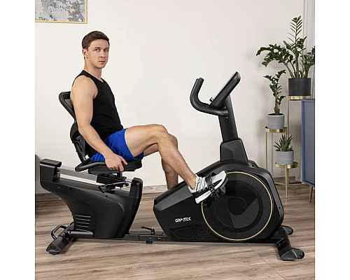Велотренажер горизонтальний електромагнітний Gymtek XBR6000 чорно-золотистий