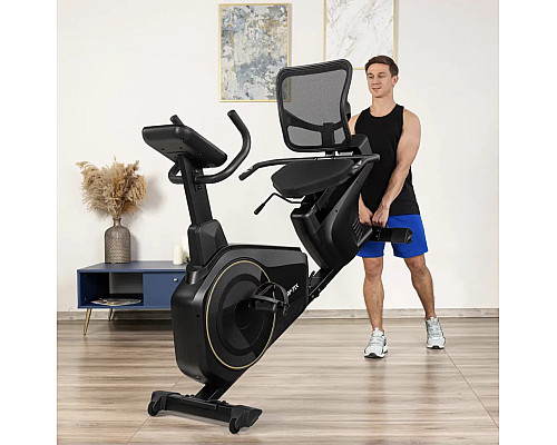 Велотренажер горизонтальний електромагнітний Gymtek XBR6000 чорно-золотистий