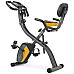 Велотренажер магнітний Hop-Sport HS-3010X Grix X-Bike з еспандерами сіро-жовтий