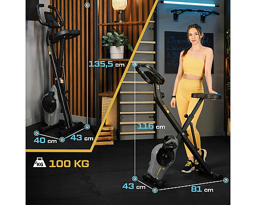 Велотренажер магнітний Trex Sport TX-340XB BRIZ чорно-сірий