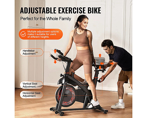 Велотренажер магнітний VEVOR С708, чорно-червоний