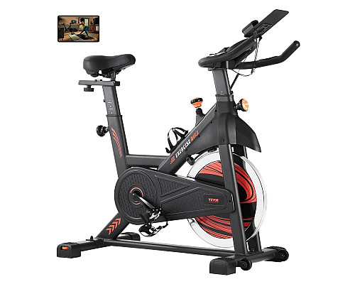 Велотренажер магнітний VEVOR S706, чорно-червоний