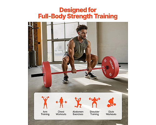 Гриф для штанги VEVOR 180 см, червоний