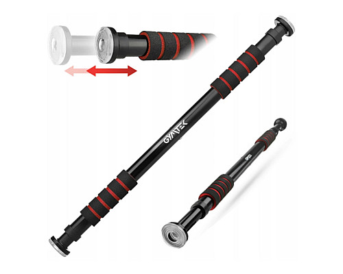 Турнік для підтягування розсувний Gymtek 63-100 см чорно-червоний