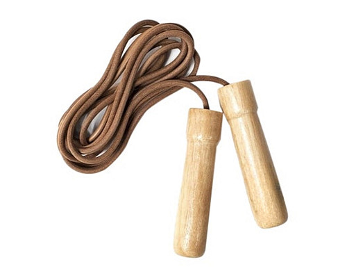 Скакалка York Fitness Leather Skip з дерев'яними ручками Скакалка York Fitness Leather Skip з дерев'яними ручками