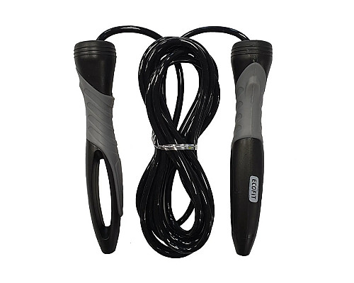 Скакалка Ecofit MDJR018 на підшипниках 275 см, чорно-сіра
