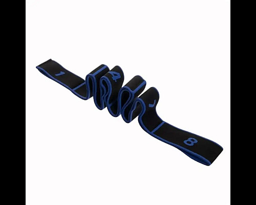 Резинка для фітнесу з петлями Queenfit 86,5 х 4 см чорно-блакитна