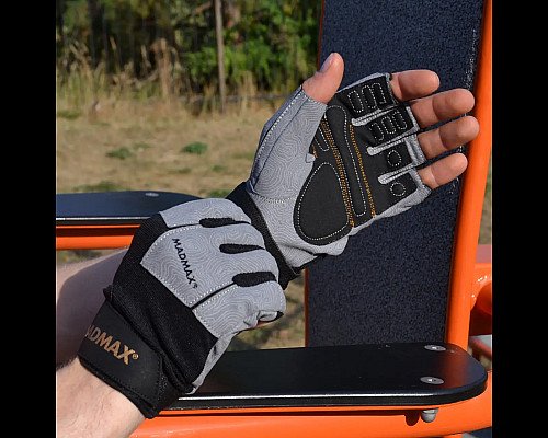 Рукавички для фітнесу MadMax MFG-871 Damasteel розмір M, сіро-чорні