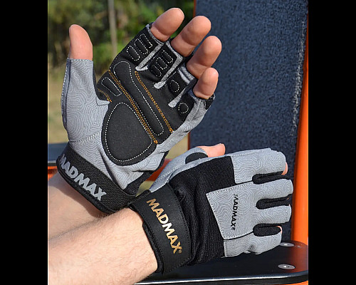 Рукавички для фітнесу MadMax MFG-871 Damasteel розмір XXL, сіро-чорні