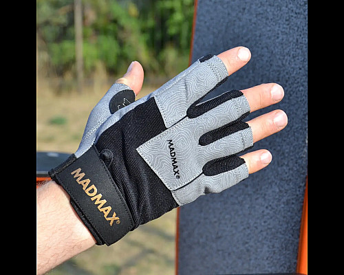 Рукавички для фітнесу MadMax MFG-871 Damasteel розмір XXL, сіро-чорні