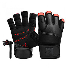 Рукавички для залу RDX Membran Pro M, чорно-червоні