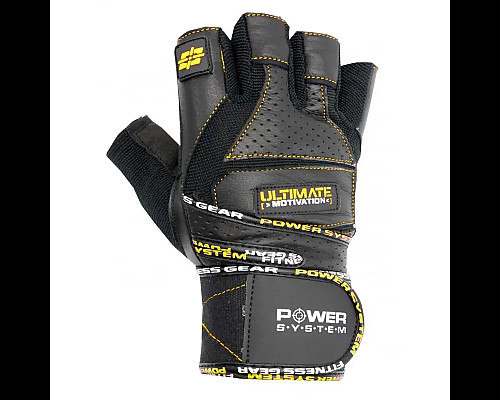 Рукавички для фітнесу Power System PS-2810 Ultimate Motivation L, чорно-жовті