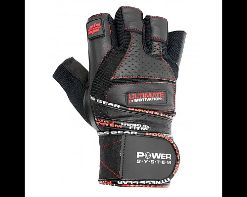Рукавички для фітнесу Power System PS-2810 Ultimate Motivation M, чорно-червоні