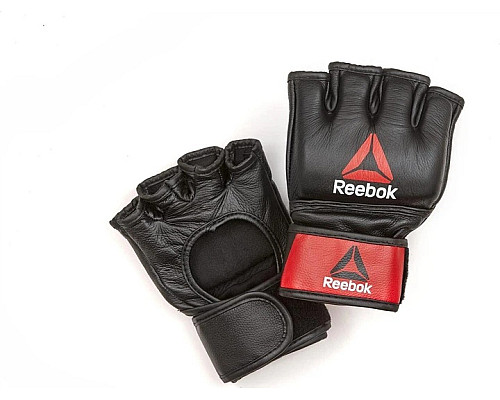 Рукавички для тренінгу ММА Reebok Gloves Leather розмір S, чорно-червоні
