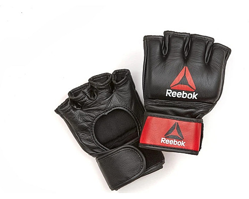 Рукавички для тренінгу ММА Reebok Gloves Leather розмір XL, чорно-червоні