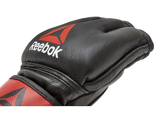 Рукавички для тренінгу ММА Reebok Gloves Leather розмір XL, чорно-червоні