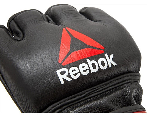 Рукавички для тренінгу ММА Reebok Gloves Leather розмір XL, чорно-червоні
