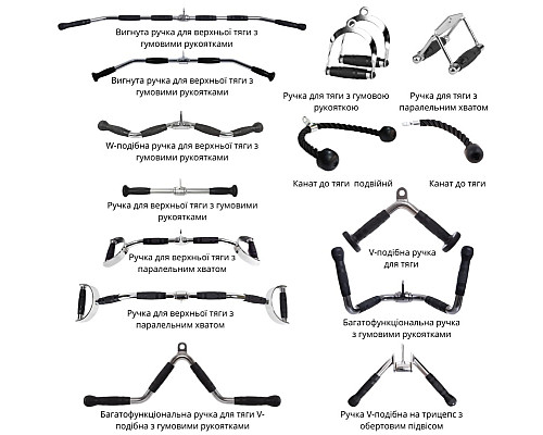 Набір ручок для тяги York Fitness (15 предметів)