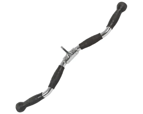 Ручка для верхньої тяги York Fitness 70см W-подібна з гумовими рукоятками, хром