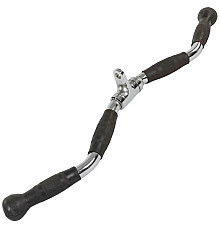 Ручка для верхньої тяги York Fitness 70см W-подібна з гумовими рукоятками, хром