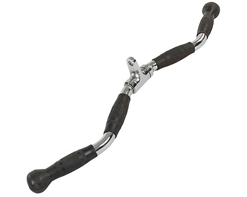 Ручка для верхньої тяги York Fitness 70см W-подібна з гумовими рукоятками, хром