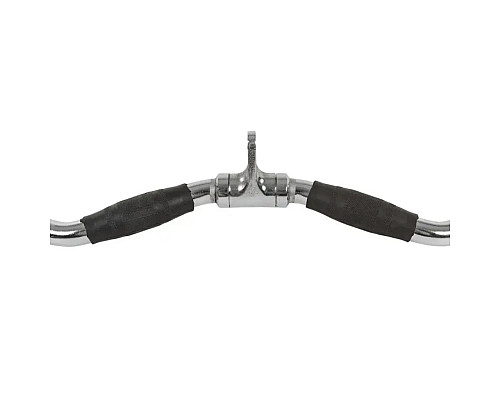 Ручка для верхньої тяги York Fitness 70см W-подібна з гумовими рукоятками, хром