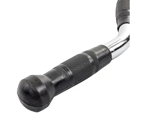 Ручка для верхньої тяги York Fitness 70см W-подібна з гумовими рукоятками, хром