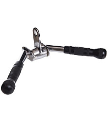 Ручка для верхньої тяги York Fitness V-подібна на трицепс з обертовим підвісом та гумовими рукоятками, хром