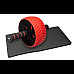 Колесо для тренування м'язів пресу Power System PS-4107 Full Grip з килимком, червоне