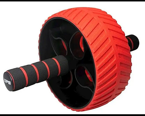 Колесо для тренування м'язів пресу Power System PS-4107 Full Grip з килимком, червоне