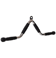 Ручка для тяги York Fitness V-подібна багатофункціональна з гумовими рукоятками, хром