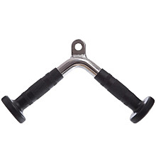 Ручка для тяги York Fitness V-подібна на трицепс з гумовими рукоятками, хром