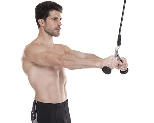 Ручка для тяги York Fitness V-подібна на трицепс з гумовими рукоятками, хром