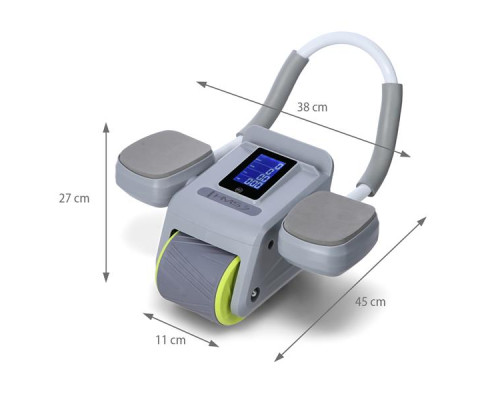 Автоматичний тренажер для м'язів черевного пресу з LCD дисплеєм і зарядкою HMS KA08 сірий
