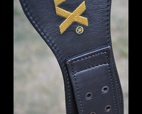 Пояс для бодібілдингу шкіряний MadMax MFB-999 - чорний/ розмір L
