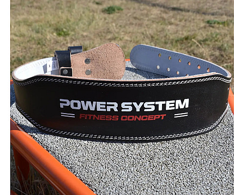 Пояс для бодібілдингу шкіряний Power System PS-3100 - чорний/ розмір L