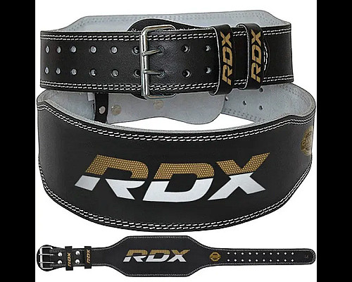 Пояс для бодібілдингу шкіряний  RDX 6 - чорний/ розмір M