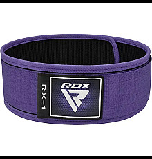 Пояс для бодібілдингу шкіряний RDX RX1 - фіолетовий/ розмір XS