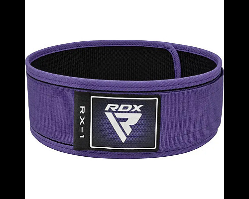 Пояс для бодібілдингу шкіряний RDX RX1 - фіолетовий/ розмір XS