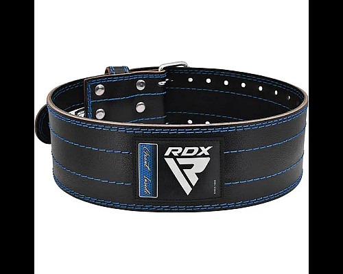 Пояс для пауерліфтингу шкіряний RDX RD1 - синій/ розмір XL
